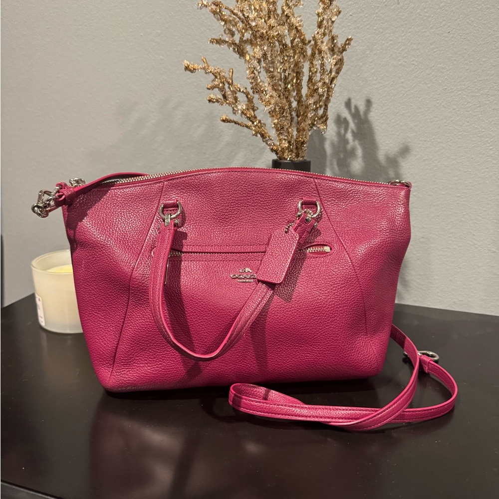 Coach Fuchsia Leather Shoulder Bag